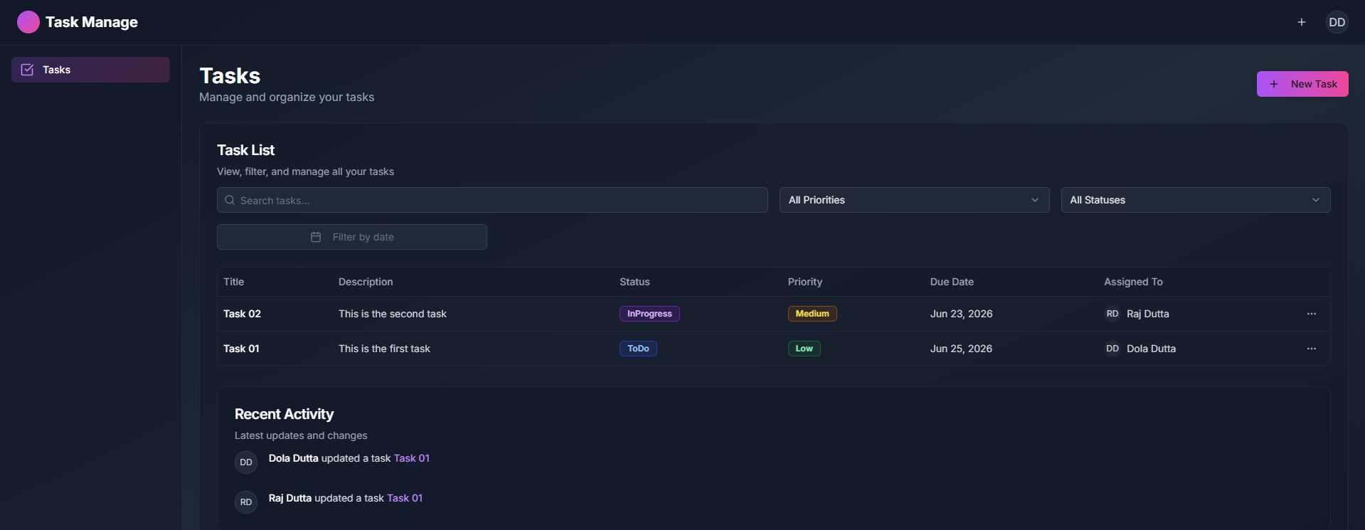 Task Management Dashboard